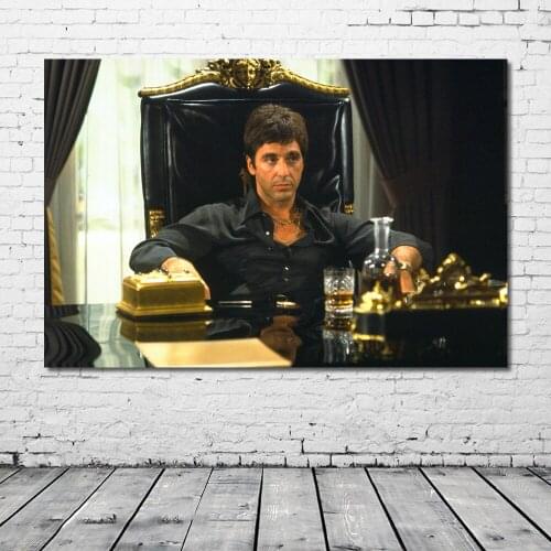 Scarfaces 2 Al Pacino Classic Picture Painting Wall Art Silk Canvas Posters and Prints Modern Home Decorations