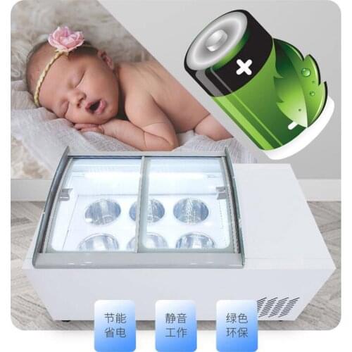 Commercial Ice Cream Display Cabinet Stainless Steel Hard Ice Cream Display Freezers 6 Round Barrels 6 Square Barrels Freezer