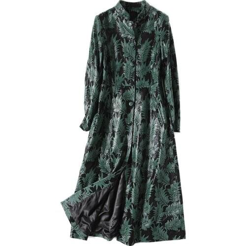 Leather Jacket Women 300% Sheepskin Coat Autumn Winter Jacket Women Vintage Long Trench Coat Female Windbreaker MY4359