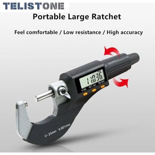 0-25 mm Electronic Outside Micrometers 0.001mm with Extra Large LCD Screen Digital Micrometer Electronic Digital Measure Tools