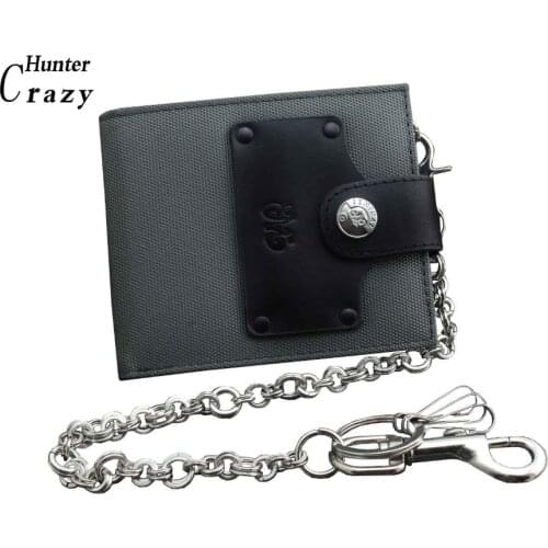 Mens Boys Caveas Biker Trucker Wallet With A Long Metal Ring Key Chain