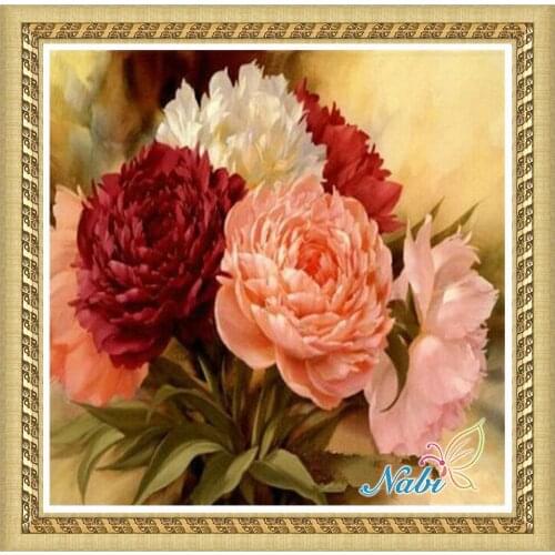 Flowers kits 3d diy rhinestone 2250R - Round Diamond embroidery cross stitch diamond mosaic painting