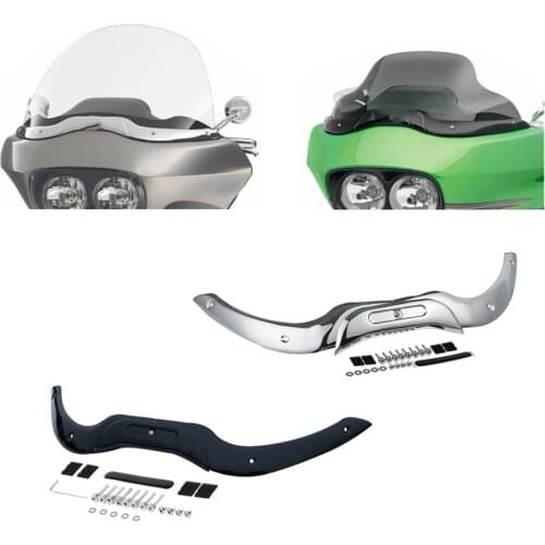 Motorcycle Iron Windscreen Windshield Trim For Harley Touring CVO Road Glide Ultra 2004-2013 FLTRU FLTRX