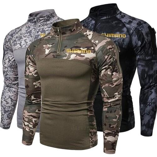 New Fishing Long Sleeve Camouflage Mens Clothing Fishing Shirt Casual Quick Dry Sportswear Shimanos Fishing Clothes Breathable