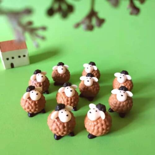 Wholesale~10 Pcs/ miniatures animals/sheep/cute/fairy garden/doll house/terrarium/gnome/figurine/home desktop decor/diy supplies
