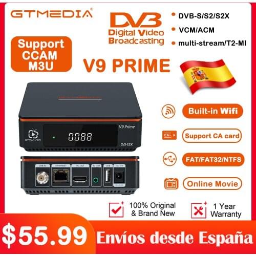 GTMEDIA GTS Android TV Box With Satellite Receiver 4K DVB-S2 Bluetooth Support Europe ccam M3u TV Box Bulti-in Wifi