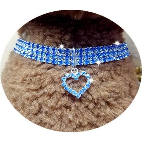 Bling Rhinestone Dog Collar Crystal Puppy Pet Dog Collars Leash For Small Medium Dogs Accessories S M L Pink Dog accessories