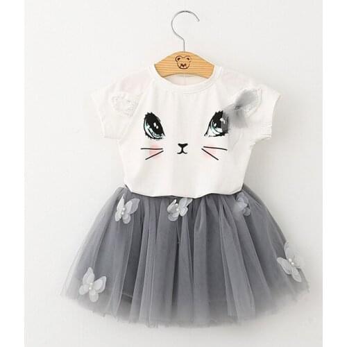 BFORTUNE Girls Dress New Brand Summer Kids Dresses For Girl Children Clothes Set Fashion T-shirt+Skirt Girls Clothing Vestido
