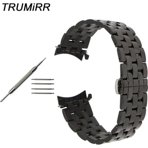 Stainless Steel Watchband Curved End Strap 18mm 20mm 22mm for Omega Men Women Watch Band Butterfly Buckle Belt Link Bracelet