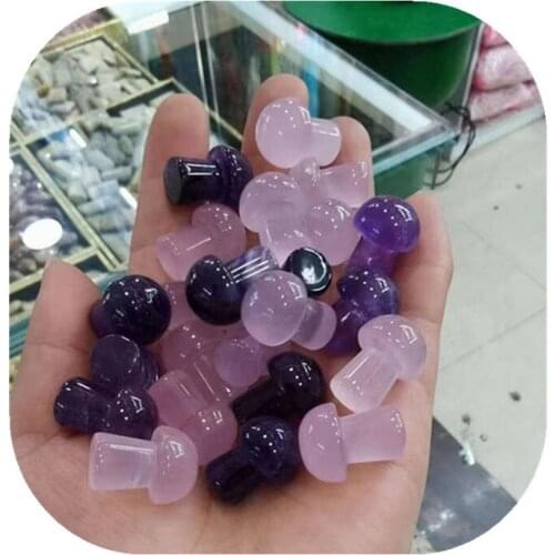 Hand Carved Quartz Mushroom Statue Carved Natural Stones Healing Crystal Reiki Room Ornament Gift 1pc