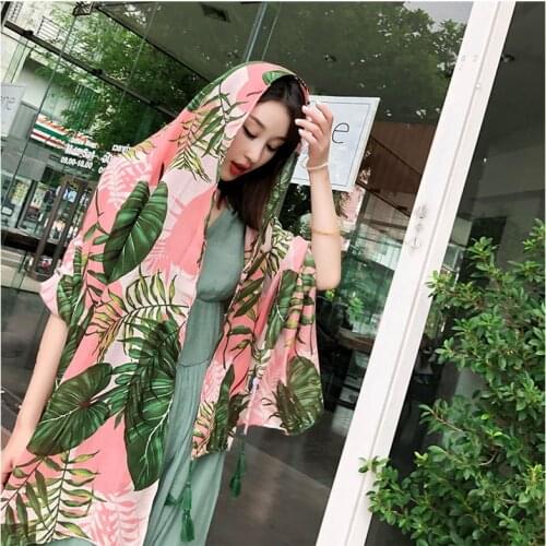 2019 Fashion Summer Flamingo Pattern Print Cotton Scarf For Women Long Soft Wrap and Shawls Beach Hijab Female Foulard