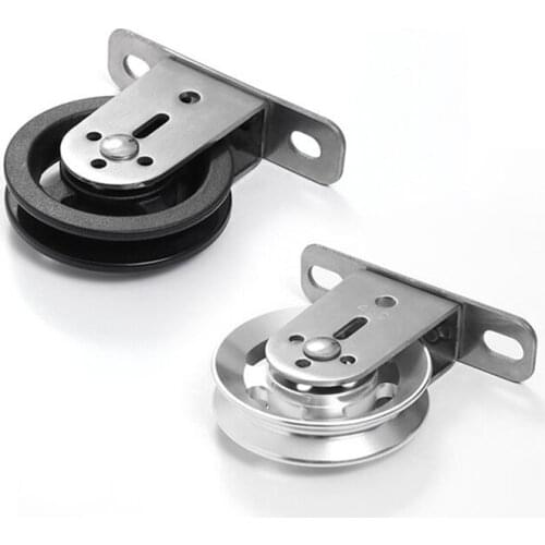 Pulley Block Swivel Lifting Single Wheel Wall Ceiling Mount Fixed Mute Bearing Pulley for DIY Cable System Home Gym Accessories