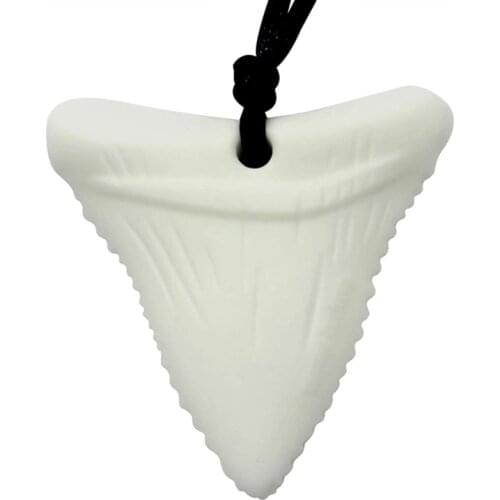 6PCS Shark Tooth Silicone Chew Necklace for Teething Babies and Kids Sensory Teether Pendant to Soothe Gums