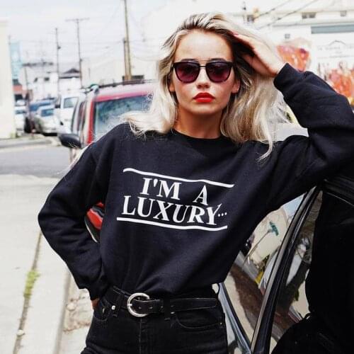 Skuggnas New Arrival I'm a luxury few can afford Sweatshirt Pink 90s aesthetic Jumper Hipster Pullover Aesthetic Clothing