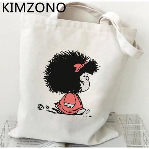 Mafalda shopping bag shopper eco bolsas de tela shopping reusable handbag bag net string sacola bolsa compra grab