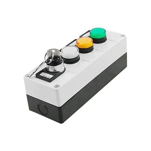 Tri Color LED Light Keylock Switch Push Button Station