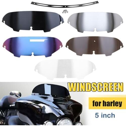 Motorcycle 5" Wave Windshield Windscreen Wind Shield For Harley Touring Road Glide FLTR FLTRX 1996-2013