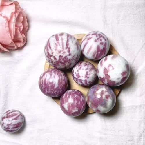 High Quality Natural Pink Tourmaline Sphere Gemstone Ball Healing Crystal for Home Decoration