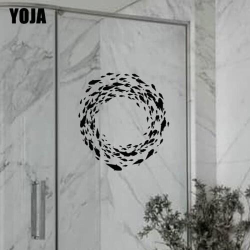 YOJA 27x25.1CM Creative Small Fish Bathroom Shower Decal Home Decoration Wall Stickers G2-0412