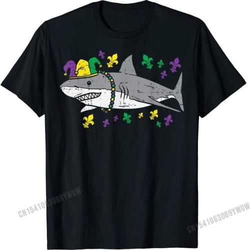 Jester Shark Animal Lover Funny Mardi Gras Carnival Male T-Shirt Men Men Latest Custom T Shirt Cotton T Shirt Normal
