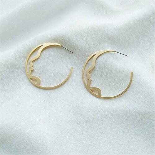 10 pair/lot high quality fashion jewelry metal outline human face earrings for women