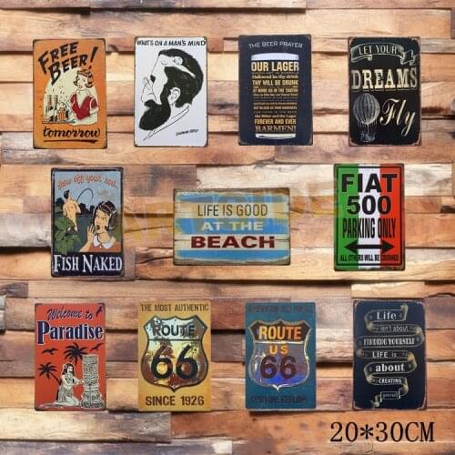 Tin Signs Vintage Style Metal Signs As Wall Decor, Decorative Coffee Bar Kitchen Sign, Pin-up Poster