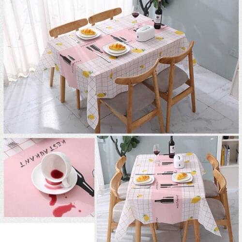 1Pcs 137x90CM Waterproof Tablecloth Mat European simplicity Home Decor Table Cloth Oil-proof PVC Tablecovers for Household