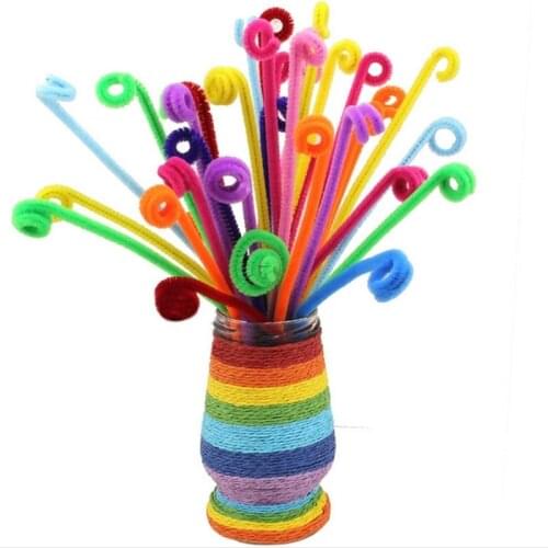 100pcs Chenille Crafts Colorful Pipe Cleaner Toys Craft Shisha Hookah 360 Rotary Waterproof Smoking Pipes Cups Bottle Cleaning