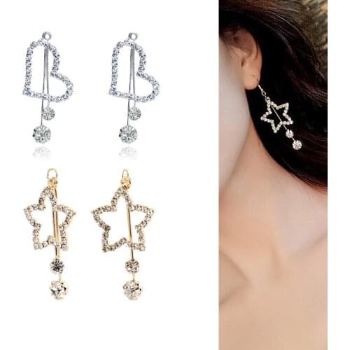 2020New 60Pcs Rhinestones Star Heart Button for DIY Jewelry Earring and Necklace Pendants or Hair Accessories BY37-ER151