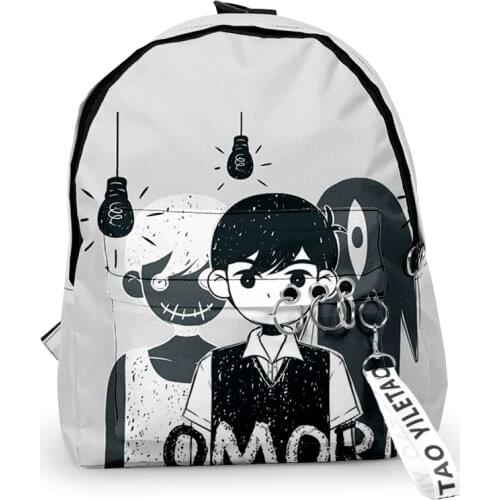 2021 New Arrival 3D omori Oxford Fabric One Shoulder Keychain Backpack Printed Casual Student School Bag