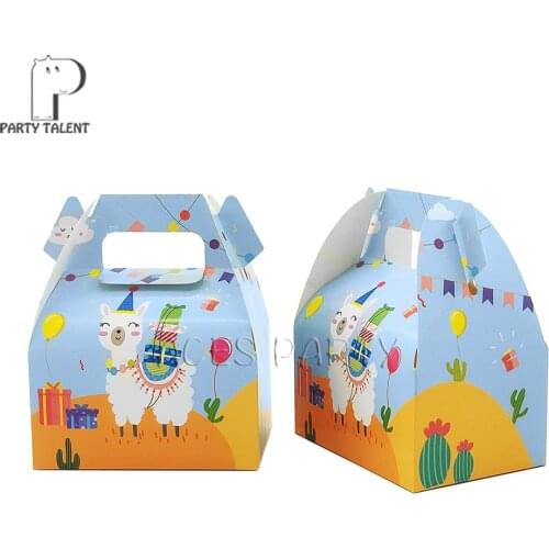 8pcs/lot Candy Box Cake Box for Kids Llama Alpaca Theme Party Baby Shower Birthday Party Decoration Party Favor Supplies
