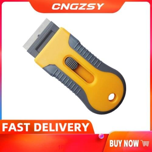 Safety Razor Scraper Blades with Carbon Steel Blade Mini Knife Window Tints Car Vinyl Film Wrap Glue Dust Cleaning Squeegee E16
