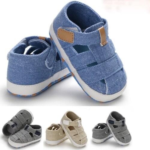 New Fashion Baby Sandals Toddler Infant Hollow Soft Crib Sole Canvas Shoes Little Boys Kids Prewalker First Sandals Clogs