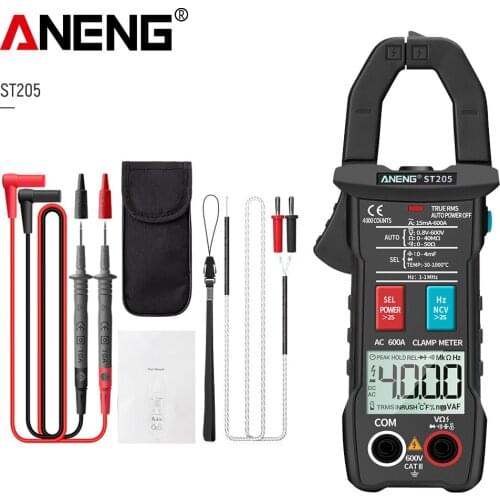 ANENG ST205 ST206 Digital Clamp Meter Analog Multimeter Current Clamp DC/AC Intelligent AUTO range meter with temperature tester