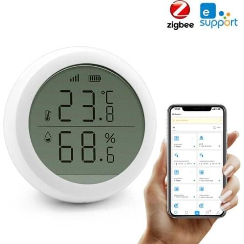 ZigBee EWelink Smart Home Temperature And Humidity Sensor With LED Display Real-time Detection Works With Zigbee Home Smart Life
