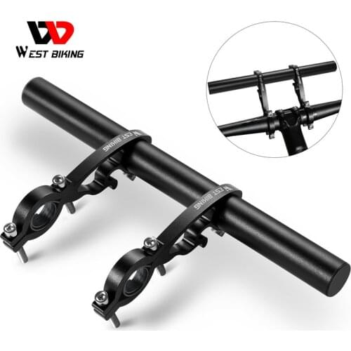 25CM Carbon Tube Bicycle Handlebar Extender MTB Bike Cycling Headlight Rack Bracket Lamp Flashlight Holder 2021 New Accessories
