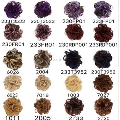 DHL 100pcs Ladies Curly Headwear Girls Elastic Bun Fashion Headwear Bundles Synthetic Hair Extension Hair Accessories