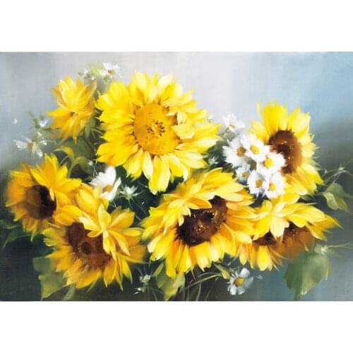 DIY 3D full Diamond Mosaic sunflowers Diamond Painting Cross Stitch Kits Diamonds Embroidery Square rhinestones Home Decoration