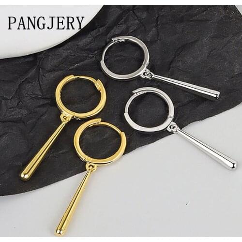 PANGJERY Prevent Allergy 925 Sterling Silver Long Drop Earrings for Women Simple Water Droplets Geometric Party Jewelry Gifts