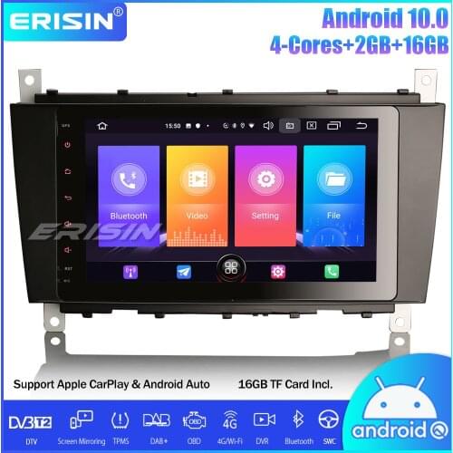 Erisin DAB+ Android 10.0 Car Stereo Autoradio Canbus SWC OBD Wifi CarPlay For Mercedes Benz C/CLK/CLC Class W209 W203
