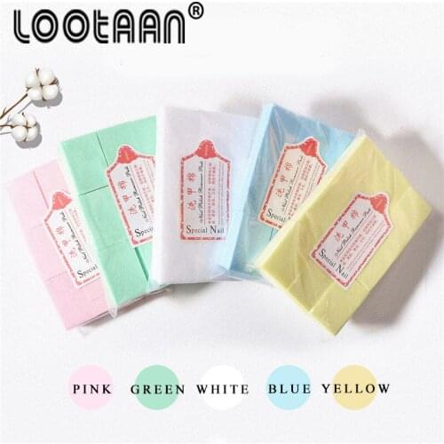 Lootaan 500Pcs/Pack Nail Wipe Pad UV Gel Polishing Remover Wipes Nail Art Tips Manicure Cleaning Wipes Cotton Lint Free Paper