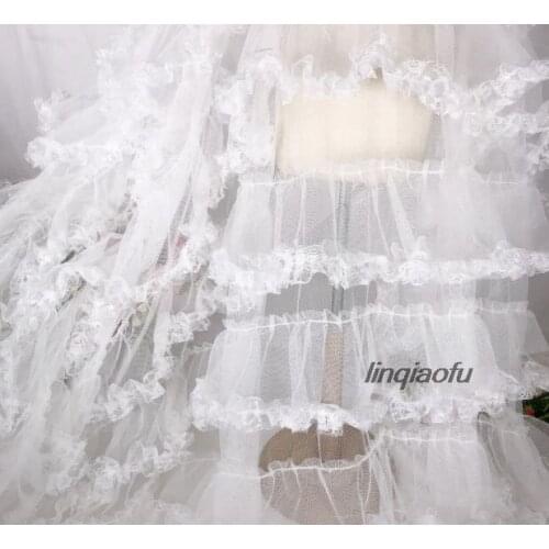 Sweet princess dress lace mesh multi-layer lace fabric