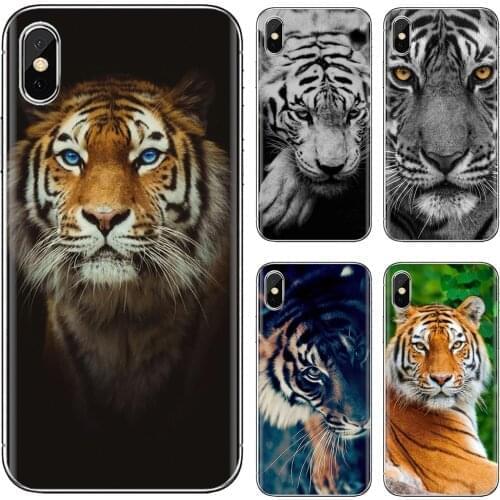 3D Black Tiger Blue Eyes HD For Samsung Galaxy A10 A30 A40 A50 A60 A70 a12 a31 a41 a51 a71 a20e a21s M30 Soft Shell Case