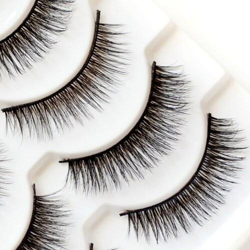 3D False Eyelashes Fashion Women Eyes Makeup Nature Eye Makeup Tools Faux Eye Lashes 5 Pairs Hand Made