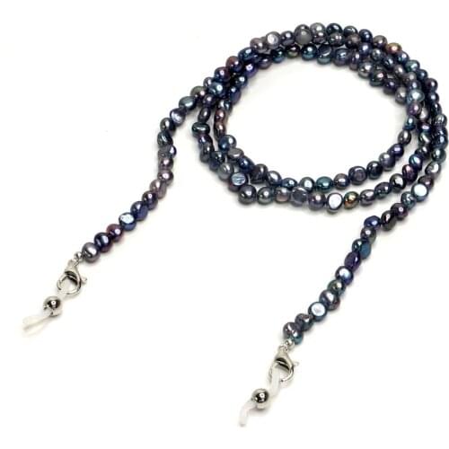 Natural Black Pearl Beaded Glasses Strap Face Mask Lanyard Sunglasses Chain Necklace Spectacle Rope