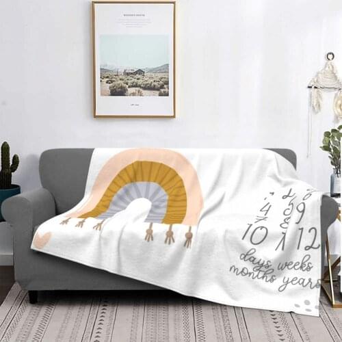 Boho Rainbows Milestone Blankets Fleece Baby Photos Newborn Monthly Soft Throw Blankets for Bedding Travel Bedding Throws