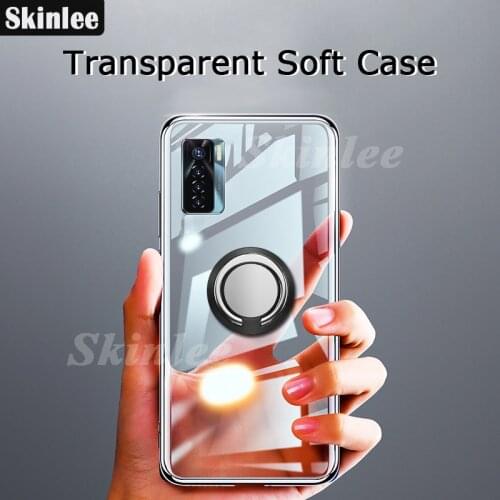 Skinlee For Tecno Camon 17P Case Official Original Shockproof With Ring Holder Clear Cover For TECNO Camon 17 Pro Phone Case