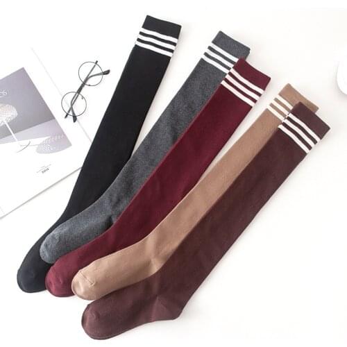 Autumn Sexy Women Stocking Thigh High Over Knee Striped Long Socks Fashion Women Cotton Stockings For Girls Ladies Women Medias