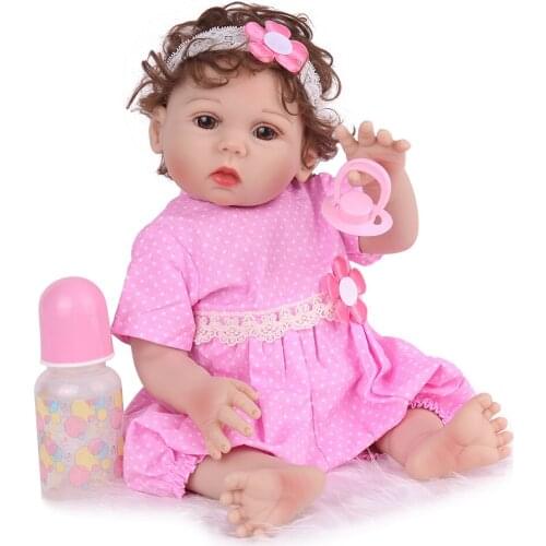Bebe Reborn lovely girl Dolls Full Body silicone Vinyl Realistic 18 Inch For Kids Birthday Gift Christmas surprise