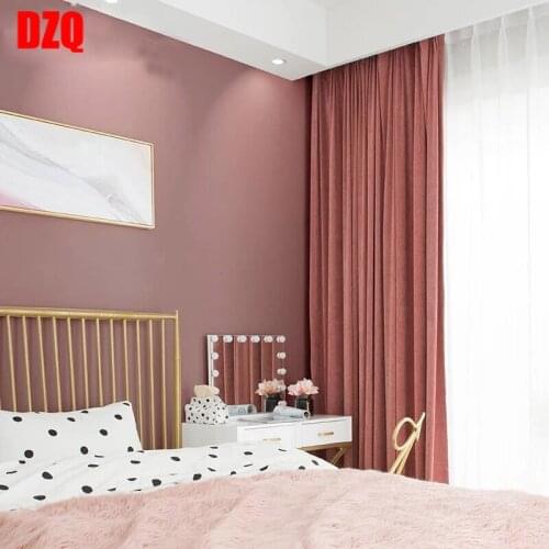 Customization Nordic Style Curtains for Living Dining Room Bedroom High Density Super Soft Feeling Flannel Chenille CurtainTulle